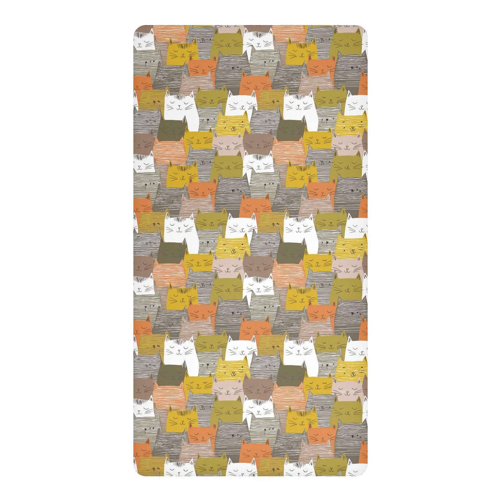 Drap de berceau en mousseline imperméable chats multicolores pour de douces siestes de bébé
