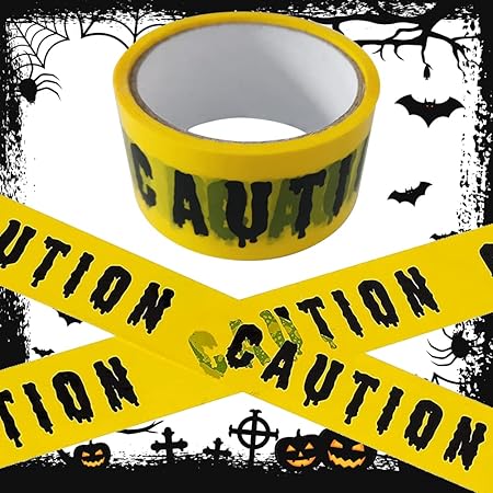 Ruban De Signalisation Halloween - 25 Mètres - Adhésif Jaune - Pour Décorations Et Sécurité