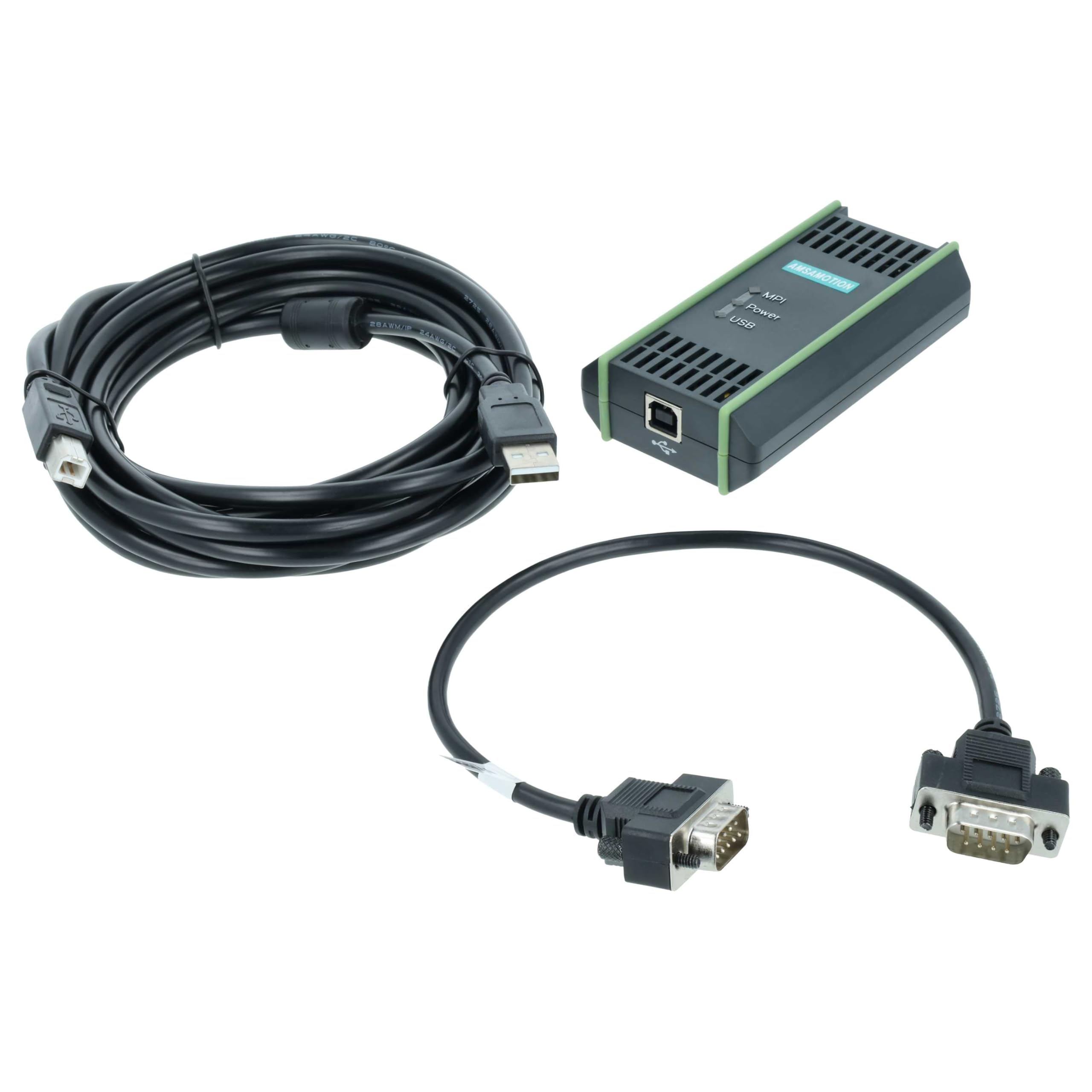vhbw Cable de programación USB compatible con Siemens Simatic S7-200, S7-300, S7-400 sistema de control - Cable de conexión, 5 m - Reemplaza x6GK1571-0BA00-0AA0