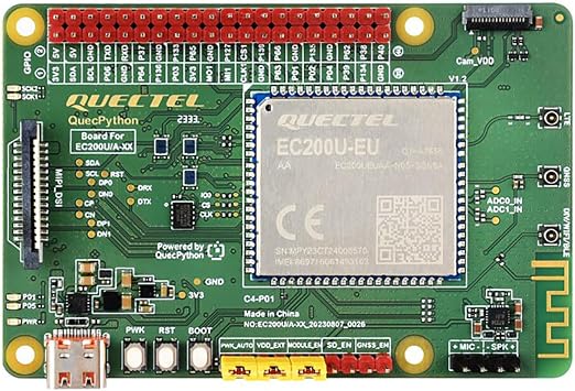 EC200U-EU C4-P01 Development Board for QuecPython Support LTE Cat-1/BT Communication GNSS Positioning Multi-Mode & Multi-Band 40PIN GPIO Header Fits Raspberry Pi Hat