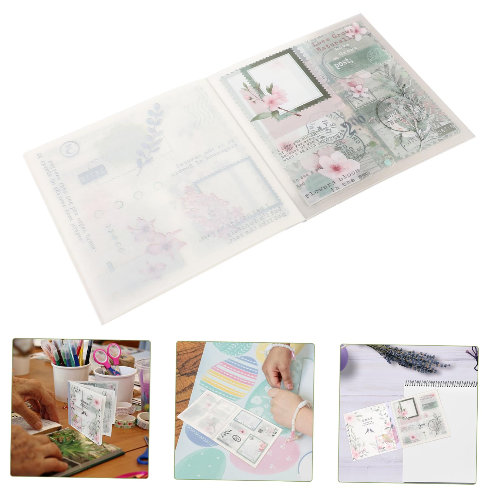 HOMSFOU 5 Set Adesivi Floreali Per Scrapbooking Adesivi Eleganti E Delicati Per Progetti Creativi E Decorazioni Album E Calendari 20 Fogli*5