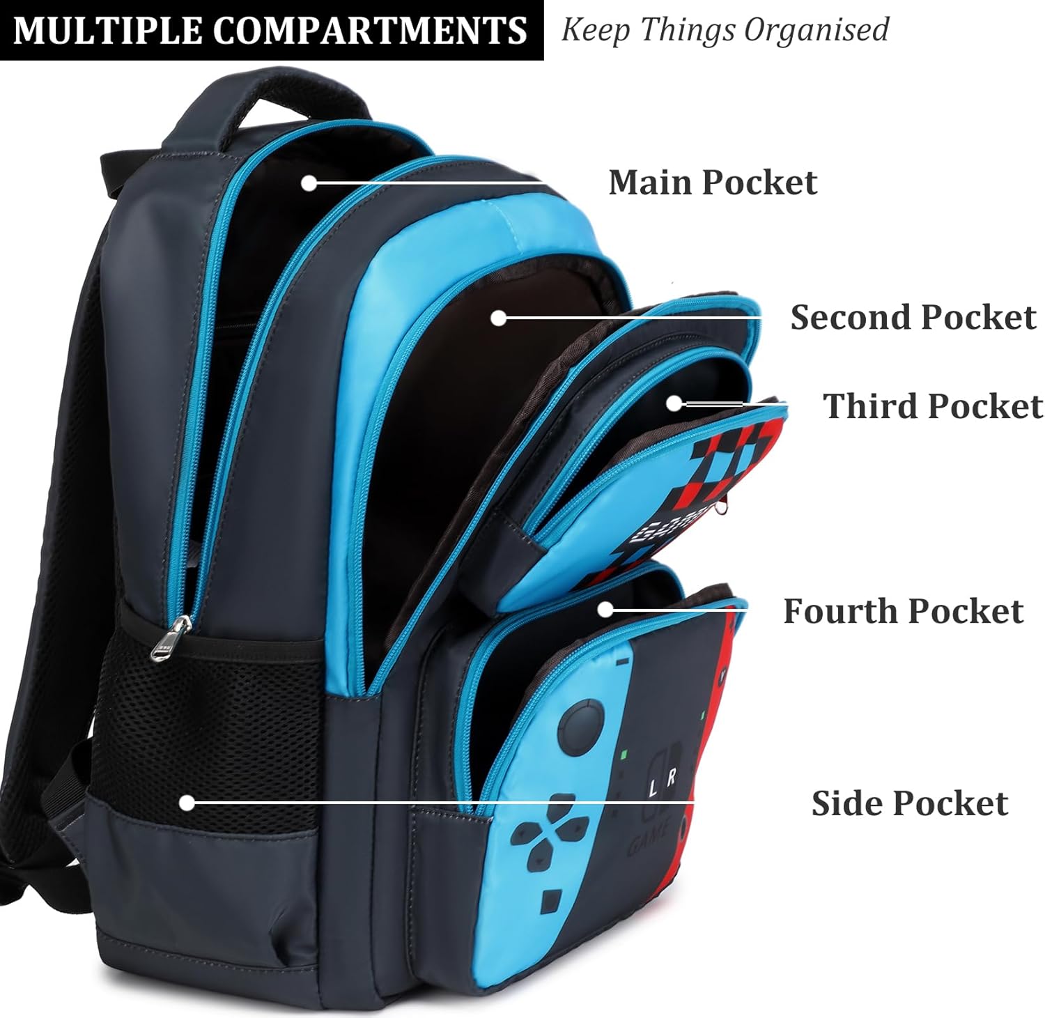 JIANYA School Backpack for Boys and Girls Elementary Children's School Bag Kids Backpack with Lunch Box - Image 4