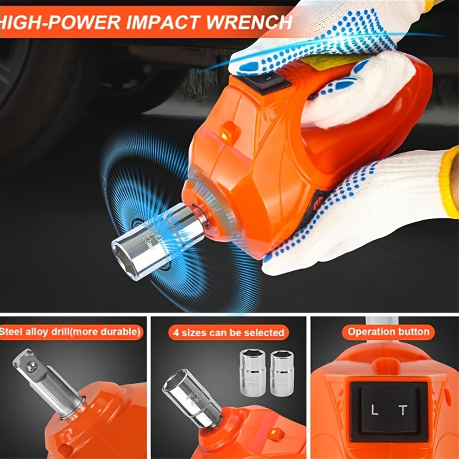 E-HEELP Cric Elettrico Idraulico Da 5 Tonnellate 12V Con Avvitatore A Percussione E Gonfiatore - Kit Completo Per Auto, SUV, Camper, Emergenza Stradale