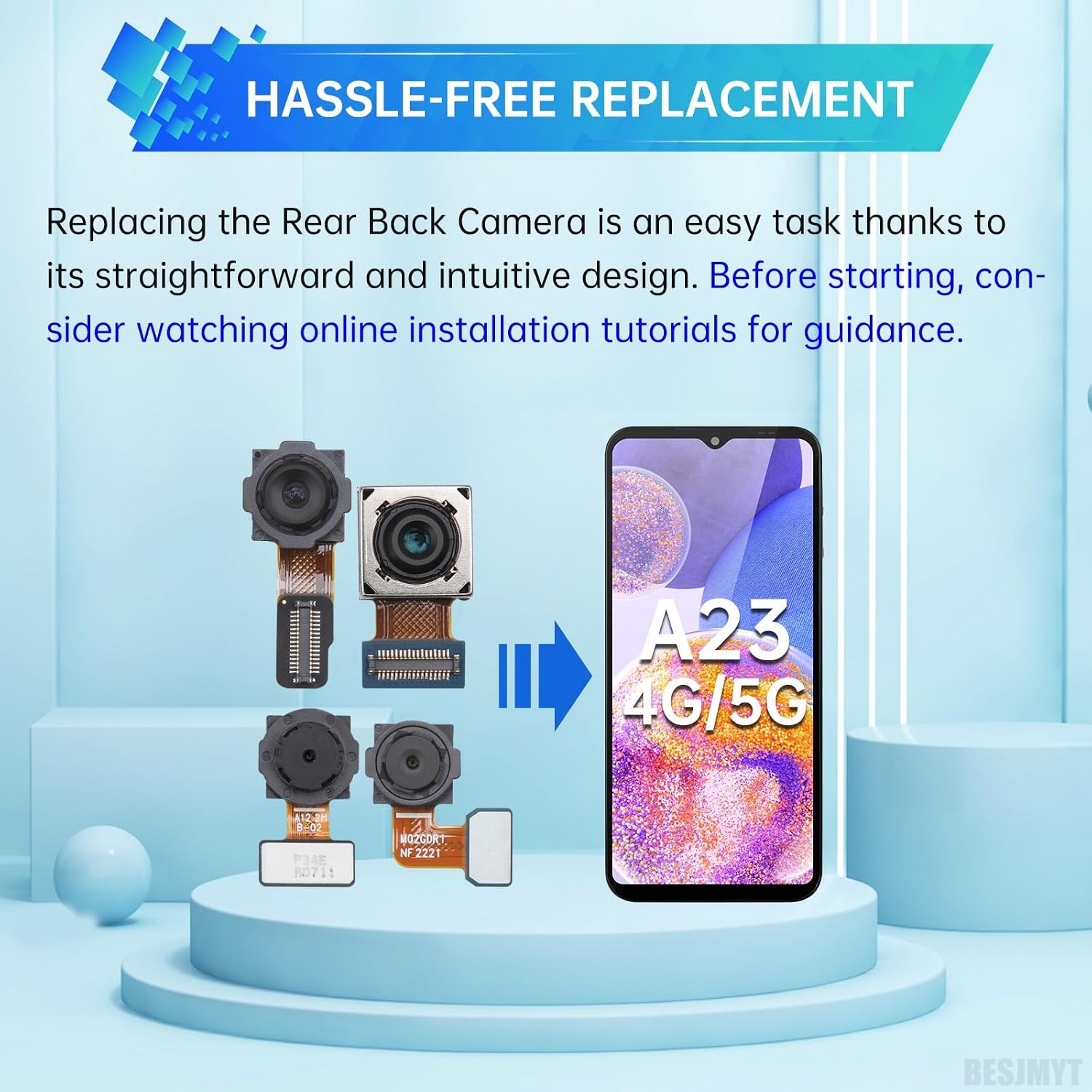 for Samsung Galaxy A23 5G A23 Rear Main Camera Replacement | Back Camera Module Part Repair for samsung a23 5g a23 SM-A236U SM-A236U1 SM-A235F
