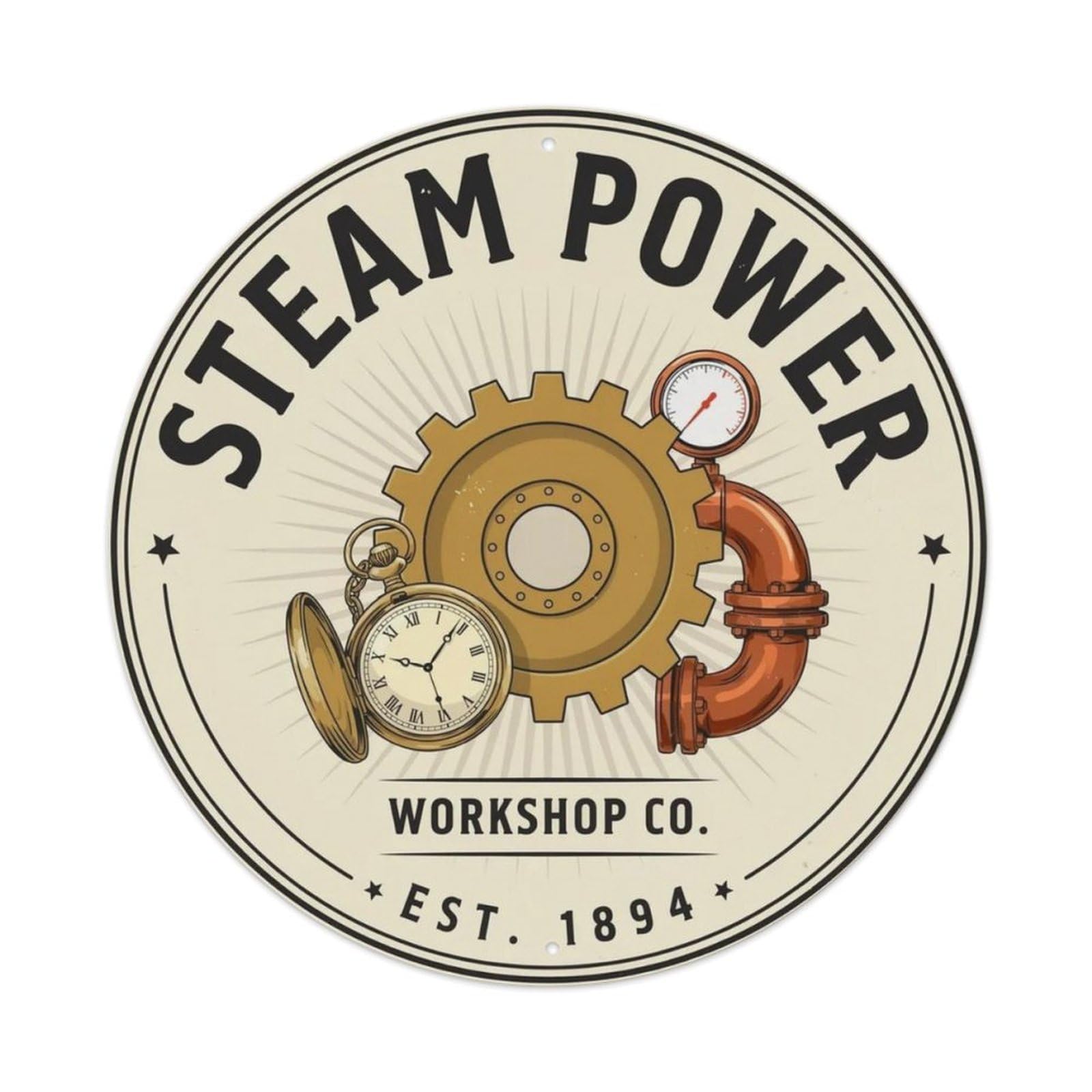 Steam Power Steampunk Metal Tin Sign Plaque