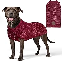 Vista 1 de KYEESE Suéter para Perros Grandes con Agujero para Correa Pullover Cálido con Hilo Reflectante Macho Tejido Grueso Elástico de Punto Abrigo