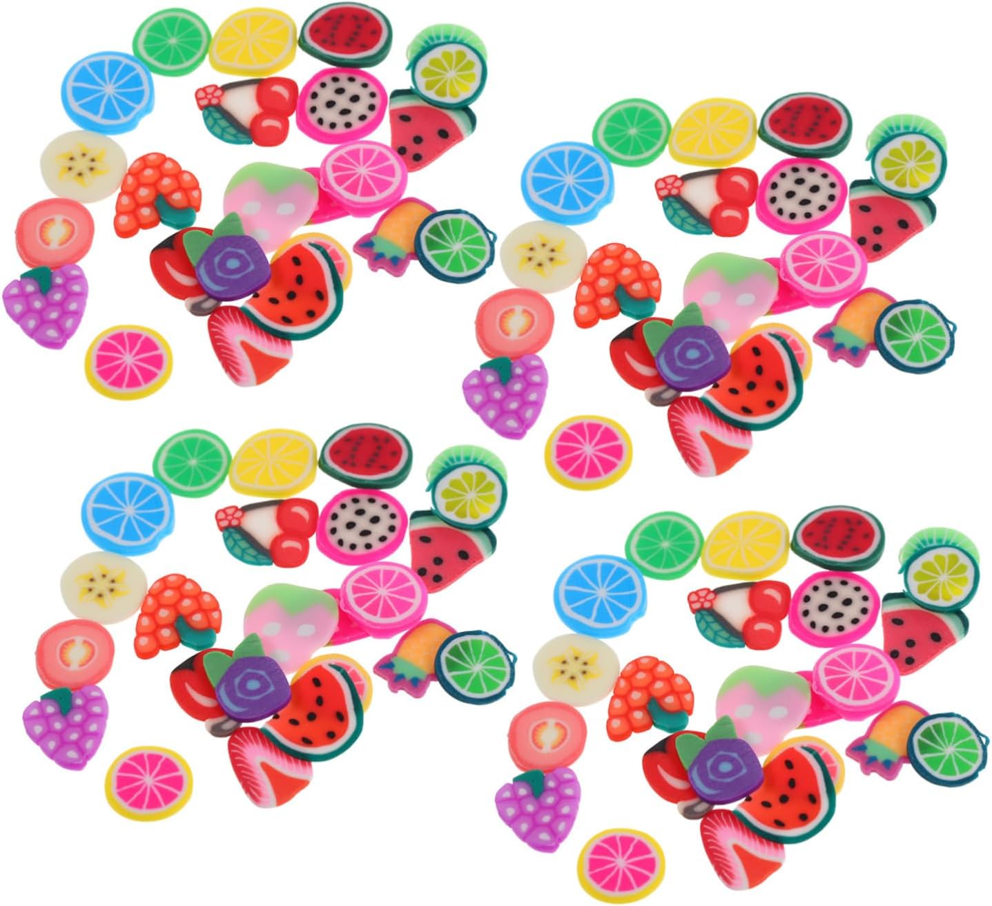 FRCOLOR Handmade Polymer Clay Miniature Fruit Slices Compartment for Nail Art Craft Projects and Home Decor