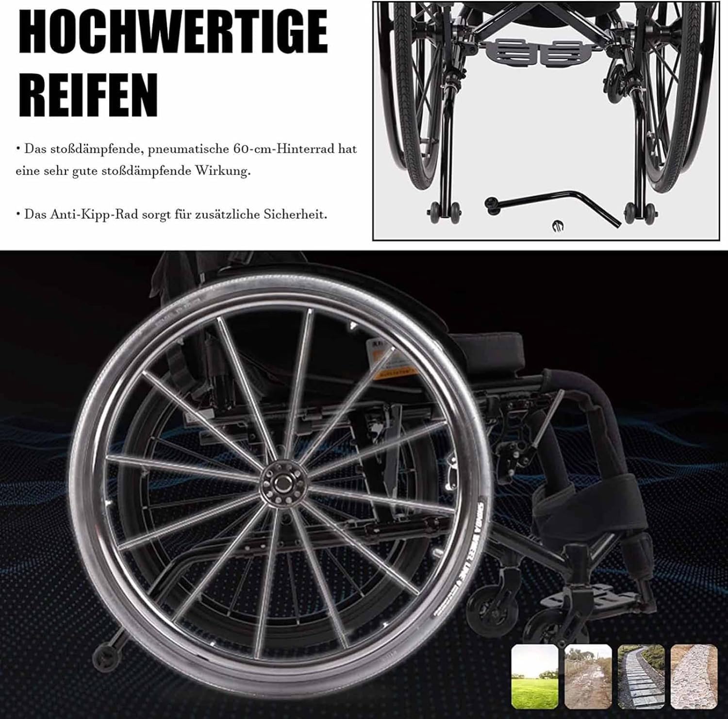 Ultralekki składany wózek inwalidzki, bardzo wąski, aktywny design dla łatwego przenoszenia, do użytku w domu i na zewnątrz