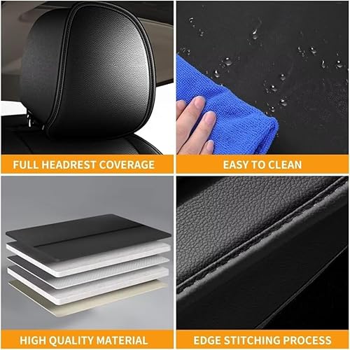 Miniatura 6 de Fundas de asiento de automóvil para Toyota Highlander 2008-2024, piel sintética, 2 asientos delanteros, impermeables, accesorios interiores, funda