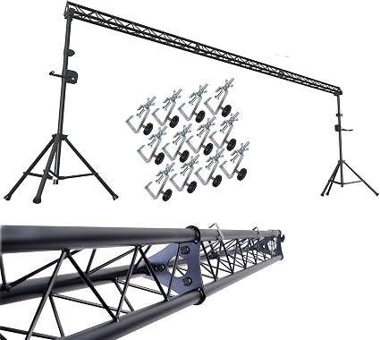 GRIFFIN Triangle Lighting Truss Stand System 15FT (Hand-CrankUP Plus) – DJ Booth Trussing Kit for Light Cans & Speakers – Pro Audio Stage Platform Hardware Package – Music Equipment Mount Gear Holder