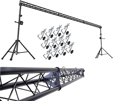 GRIFFIN Triangle Lighting Truss Stand System 15FT (Hand-CrankUP Plus) – DJ Booth Trussing Kit for Light Cans & Speakers – Pro Audio Stage Platform Hardware Package – Music Equipment Mount Gear Holder