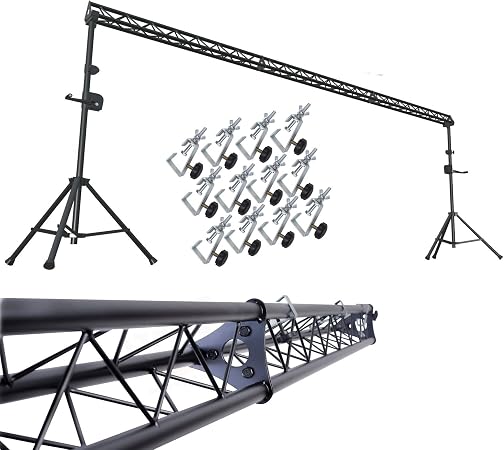 GRIFFIN Triangle Lighting Truss Stand System 15FT (Hand-CrankUP Plus) – DJ Booth Trussing Kit for Light Cans & Speakers – Pro Audio Stage Platform Hardware Package – Music Equipment Mount Gear Holder