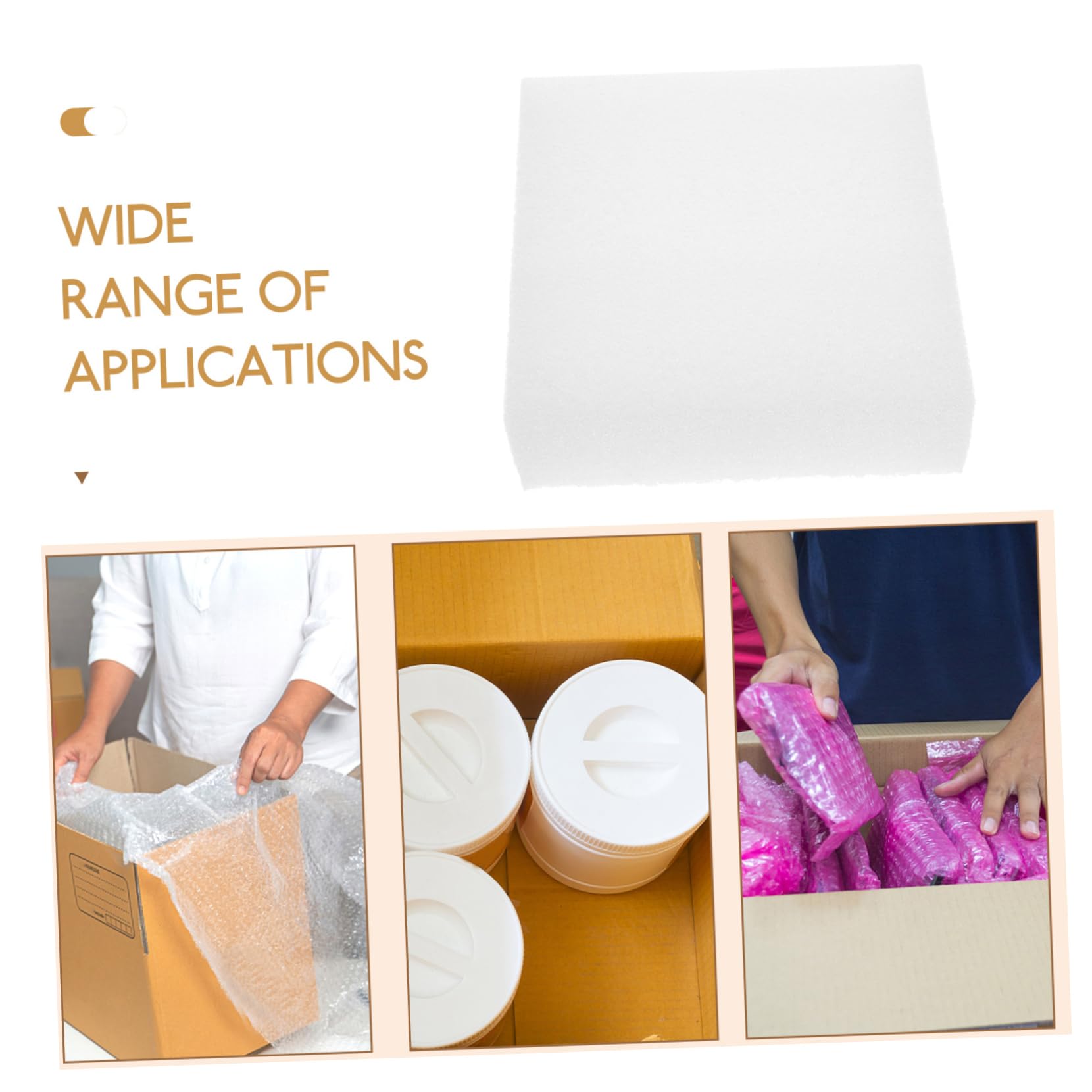 KALLORY 4pcs White Padding Inserts Diy Foam Blocks for Packaging Liner 15 * 15 * 5cm