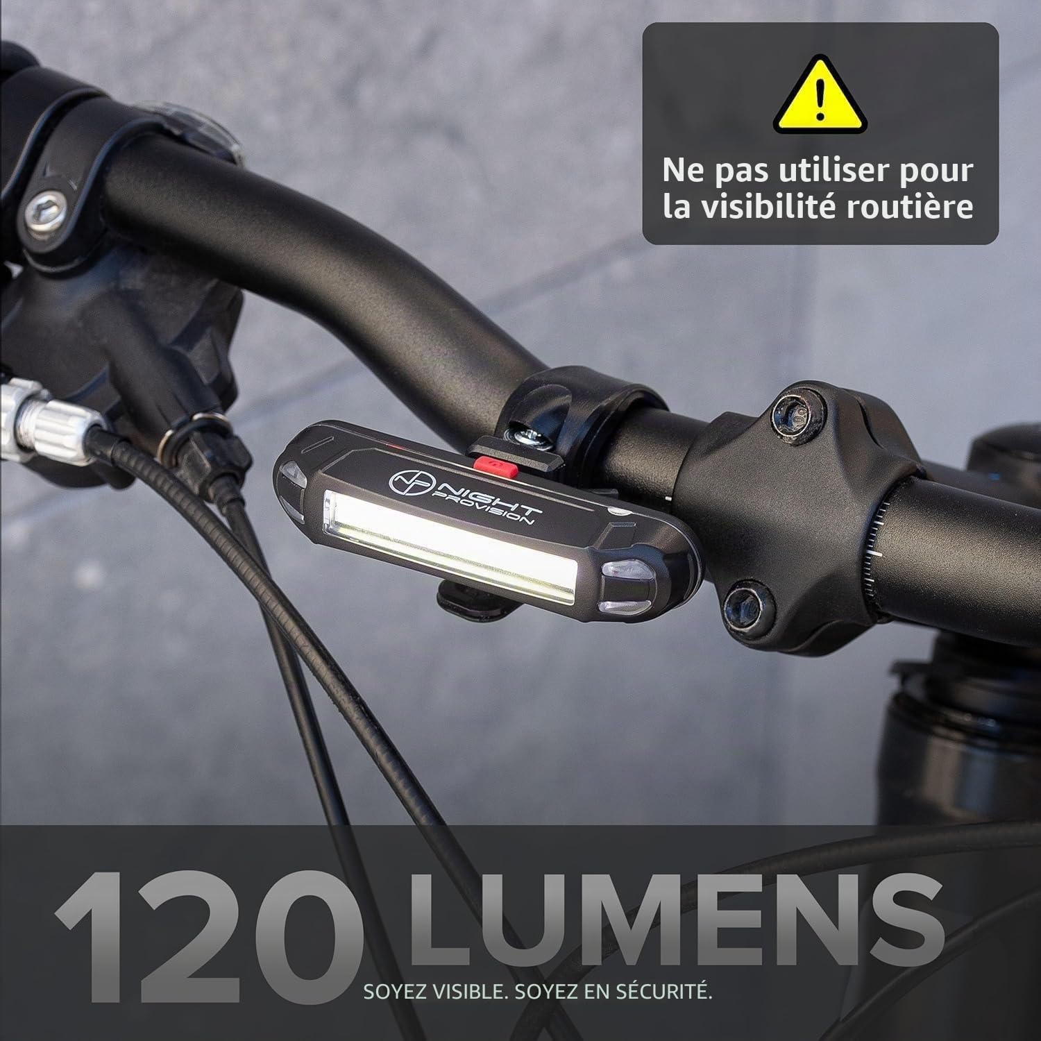 Night Provision Phare avant et arrière à LED rechargeable USB-C pour skateboard, longboards, route, montagne, BMX (feux avant et arrière)