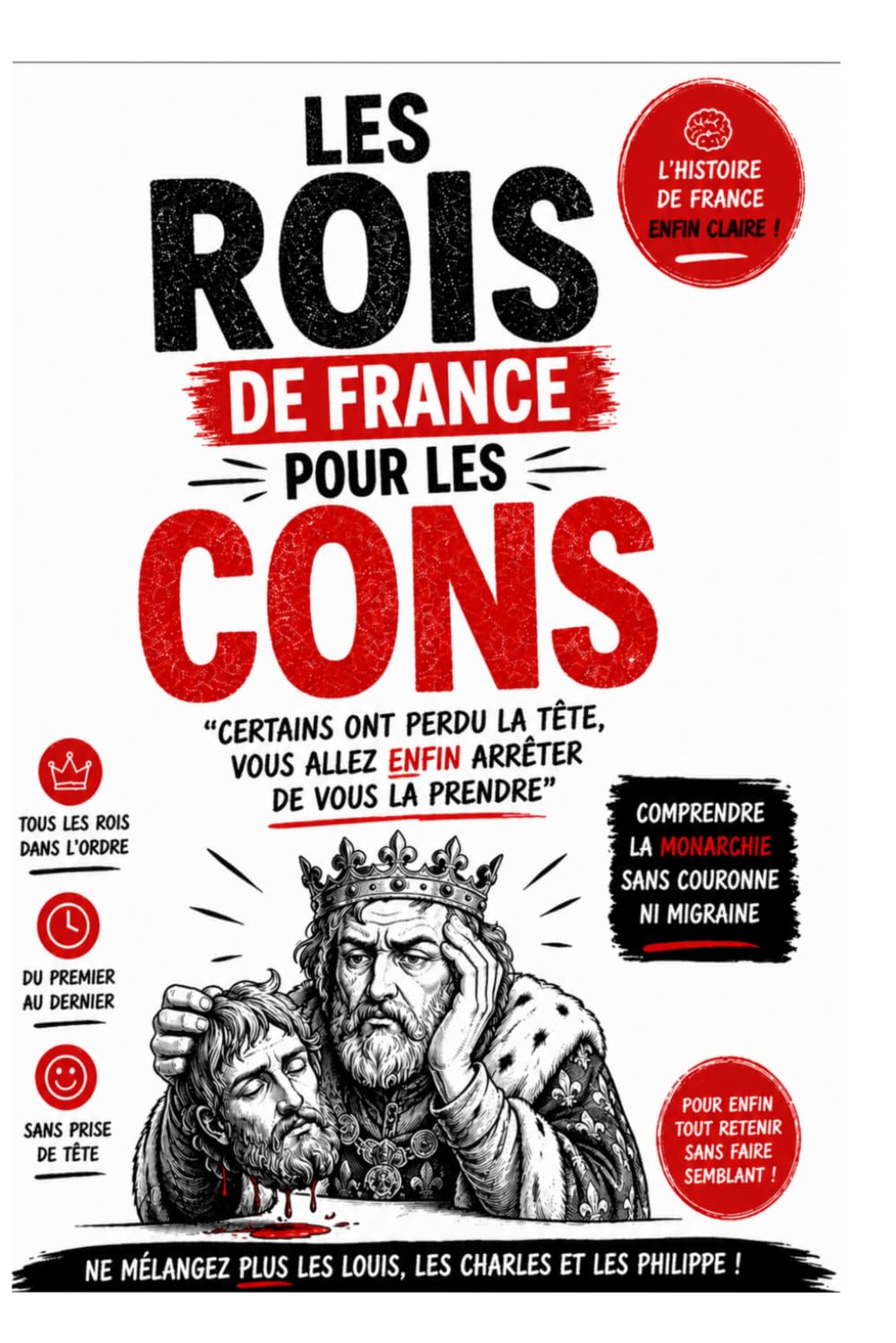 LES ROIS DE FRANCE POUR LES CONS: Certains ont perdu la tête, vous allez enfin arrêter de vous la prendre ! (LIVRES POUR LES CONS)
