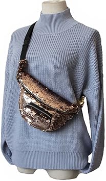 Sac Banane Réglable Pour Homme Et Femme Avec Trou Pour Casque Motif Collines Vertes Et Eau, Noir