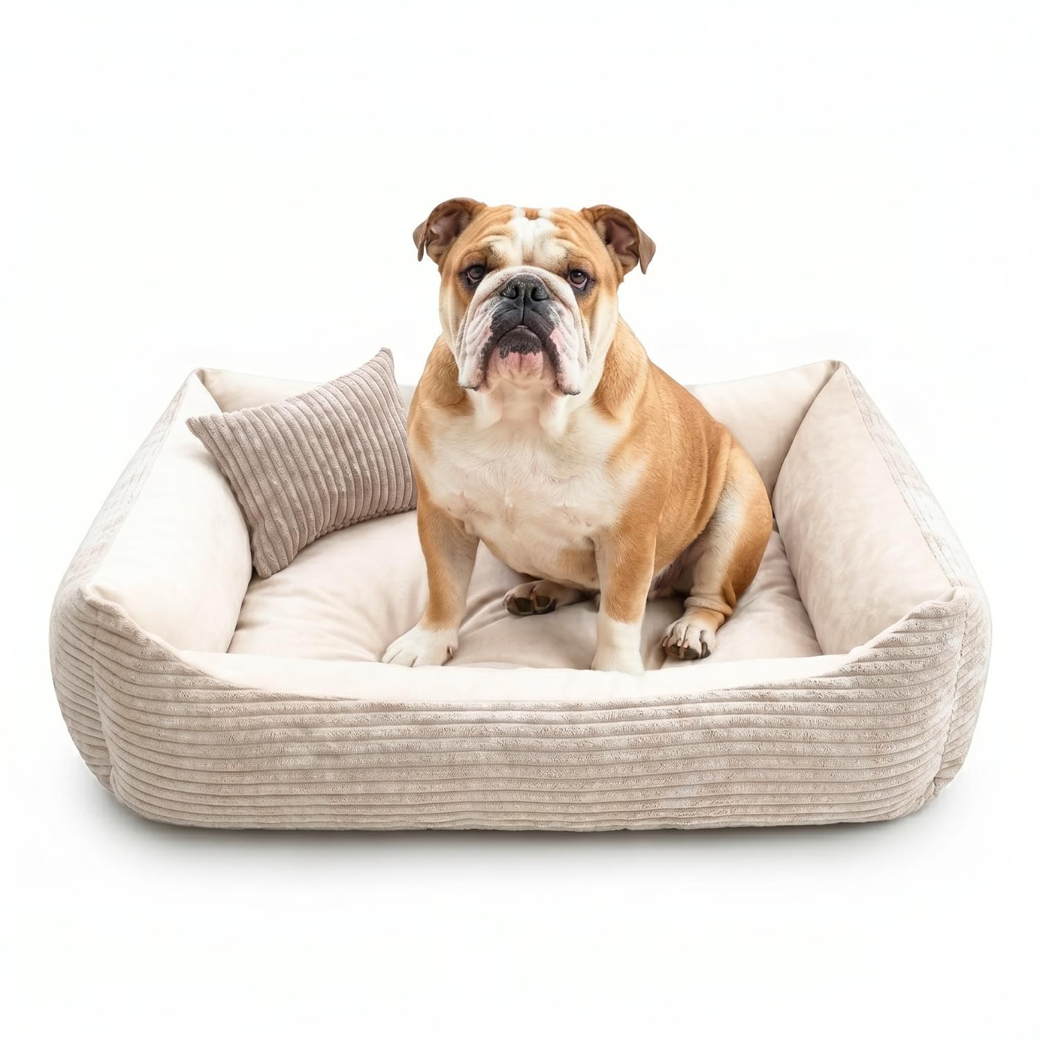 4L Textil Molly Cord Hundebett Hundekorb mittelgroße Hunde Hundekörbchen | Mit Bezug & Reißverschluss, Maschinenwaschbar