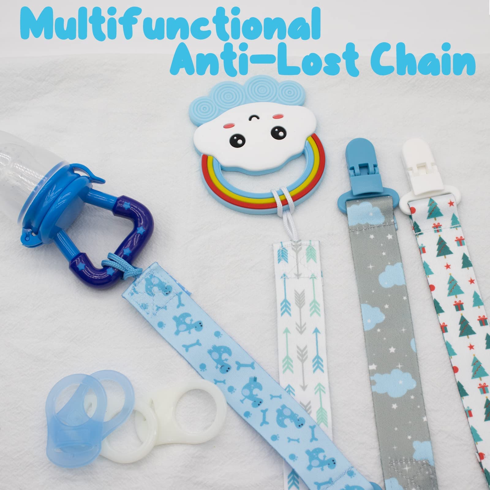 Clips Para Chupete Para Bebés Niños Y Niñas, Paquete De 2 (grisverde