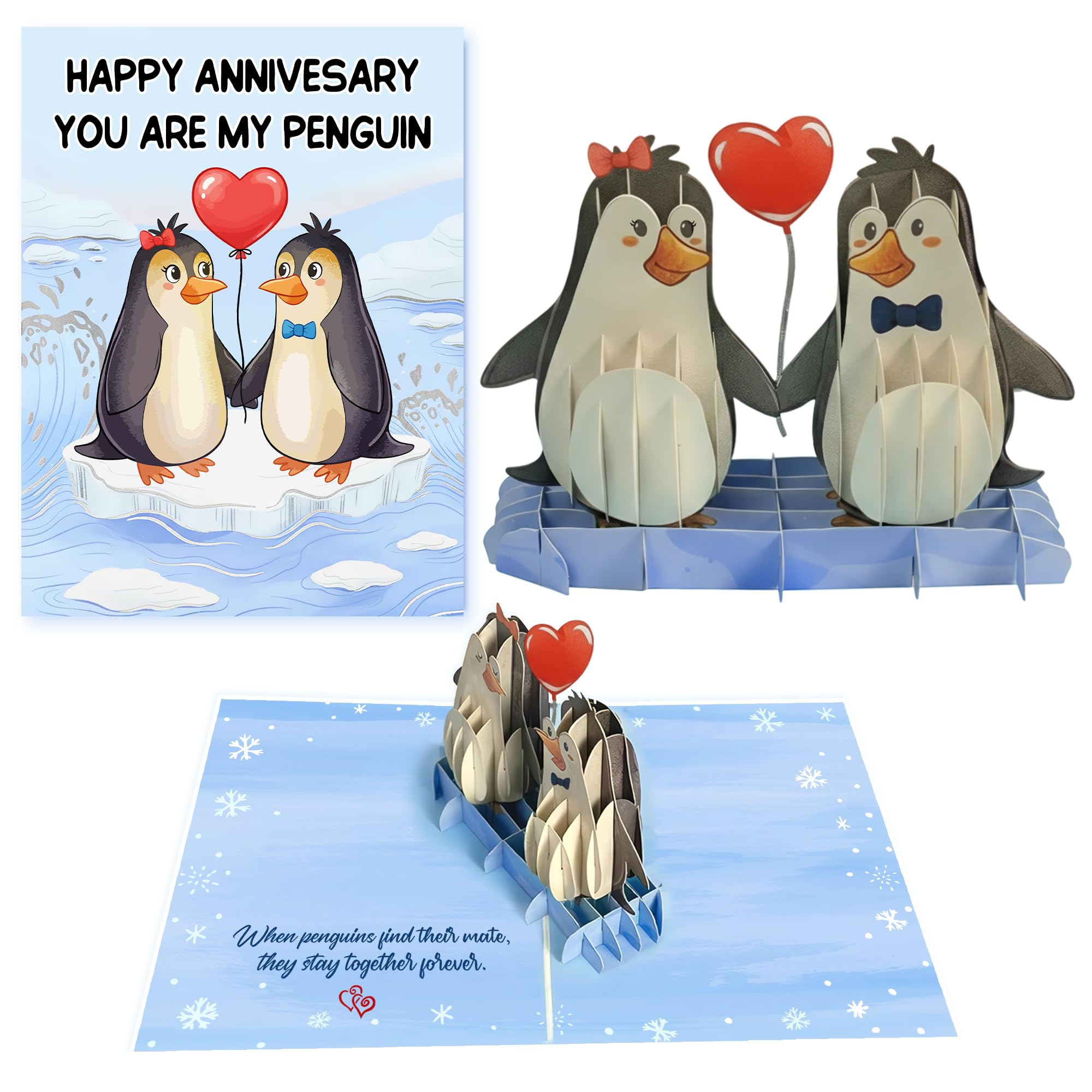t Hochzeitstag Karte - Handgemachte Pop Up Karte, Jahrestag Hochzeitskarte für Paar, Ehemann oder Ehefrau, Happy Anniversary Karte, Papier Jahrestag Hochzeit Geschenk