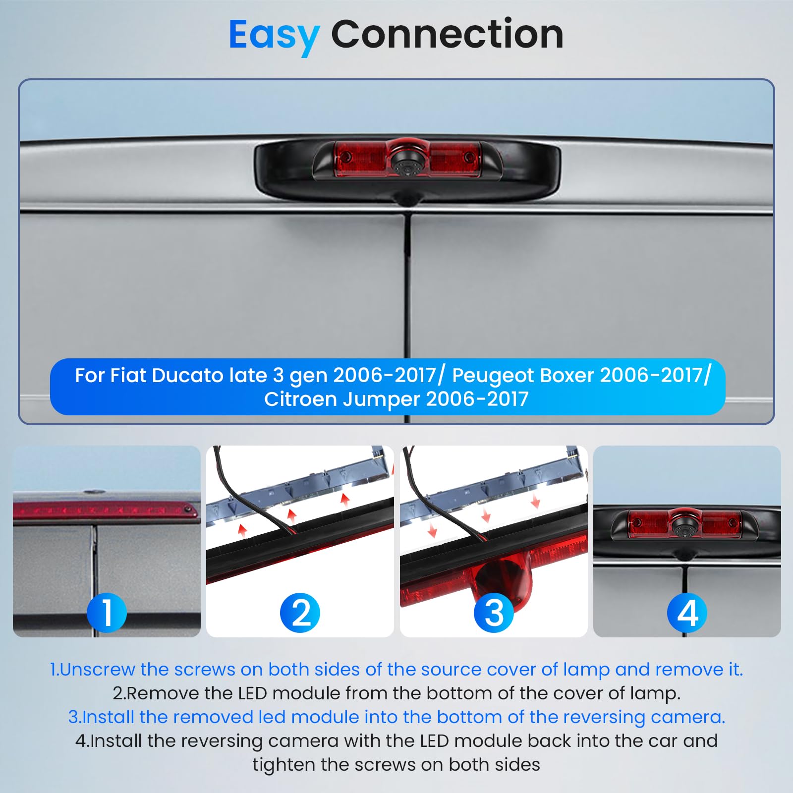 Hodozzy Caméra De Recul Pour Ducato Late 3 Gen 2006-2017
