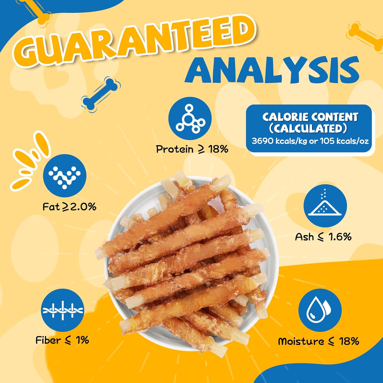 Gazeupon Soft Dog Treats, Healthy Training Treats for Dogs, Rawhide Free Snacks for Small Dogs, Chicken Wrapped Cod Sticks w/Glucosamine Chondroitin