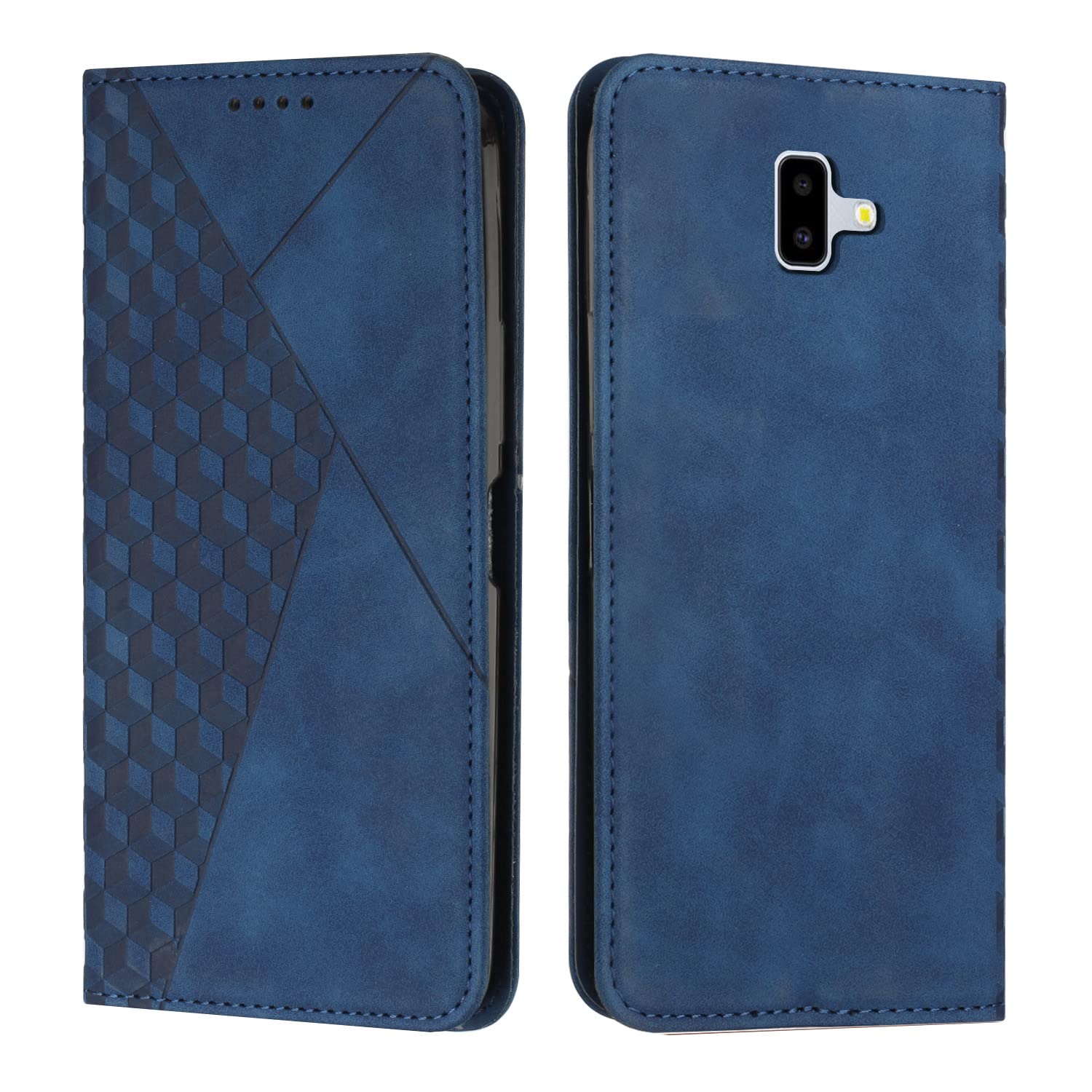 Xinyunew Cover Galaxy J6 Plus 2018 – Custodia Portafoglio Con Vetro Temperato, Slot Carte E Supporto – Grigio - 2