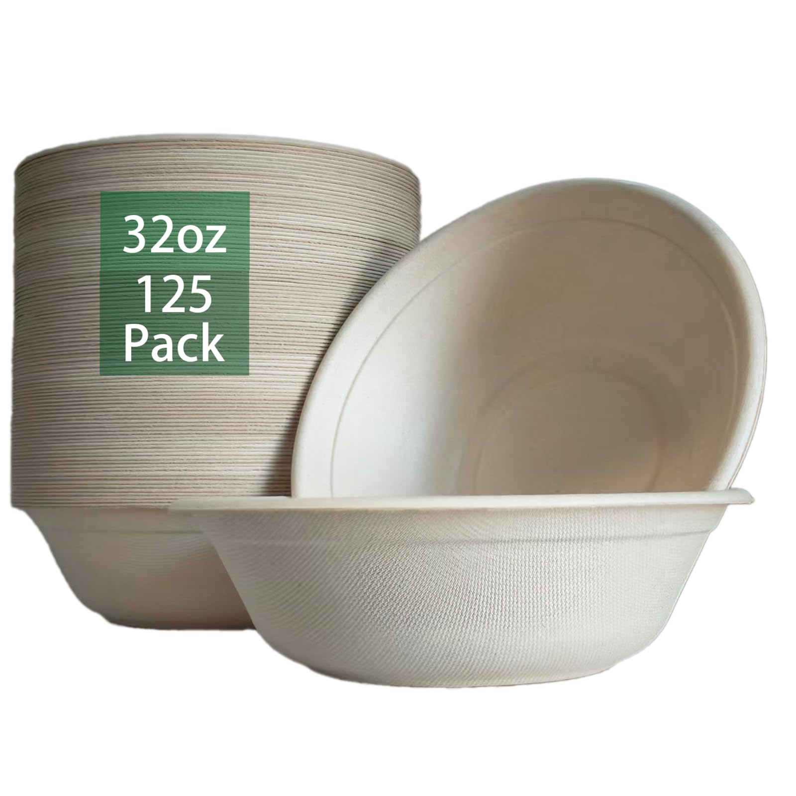 Large Paper Bowls Made From Sugarcane Fiber