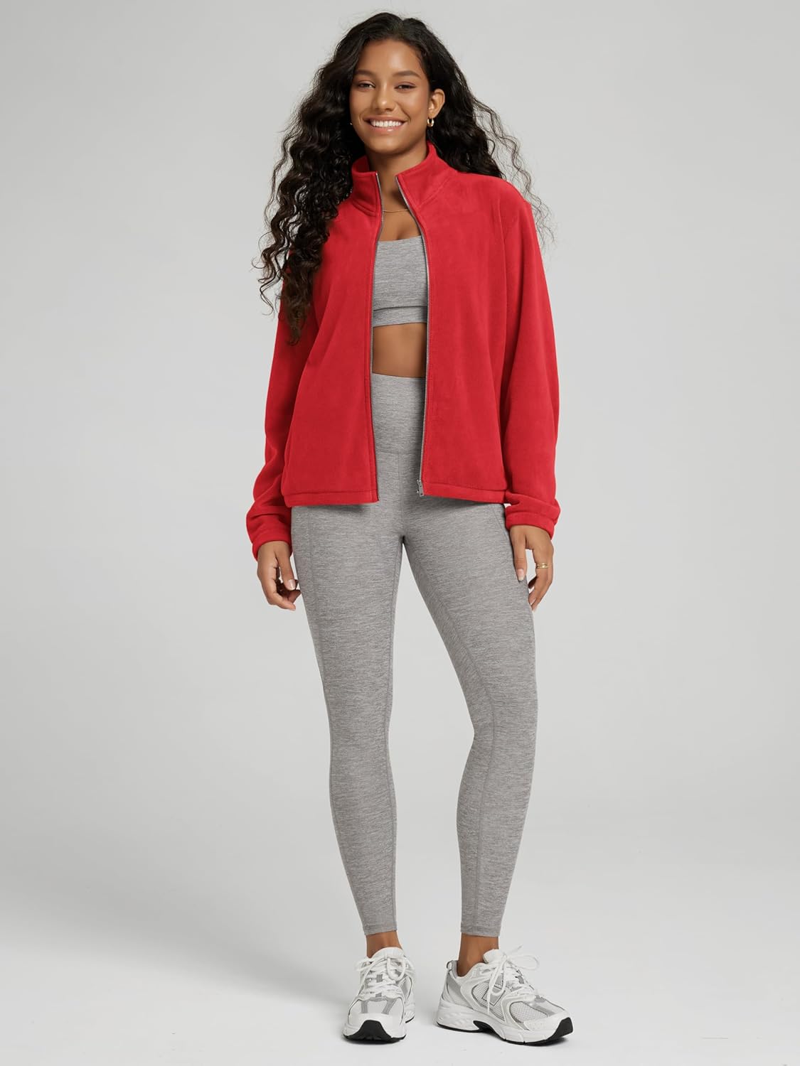 ODODOS Women's Polar Fleece Full-Zip Jacket – Soft Warm Winter Essential Long Sleeve Outerwear with Pockets - Image 4