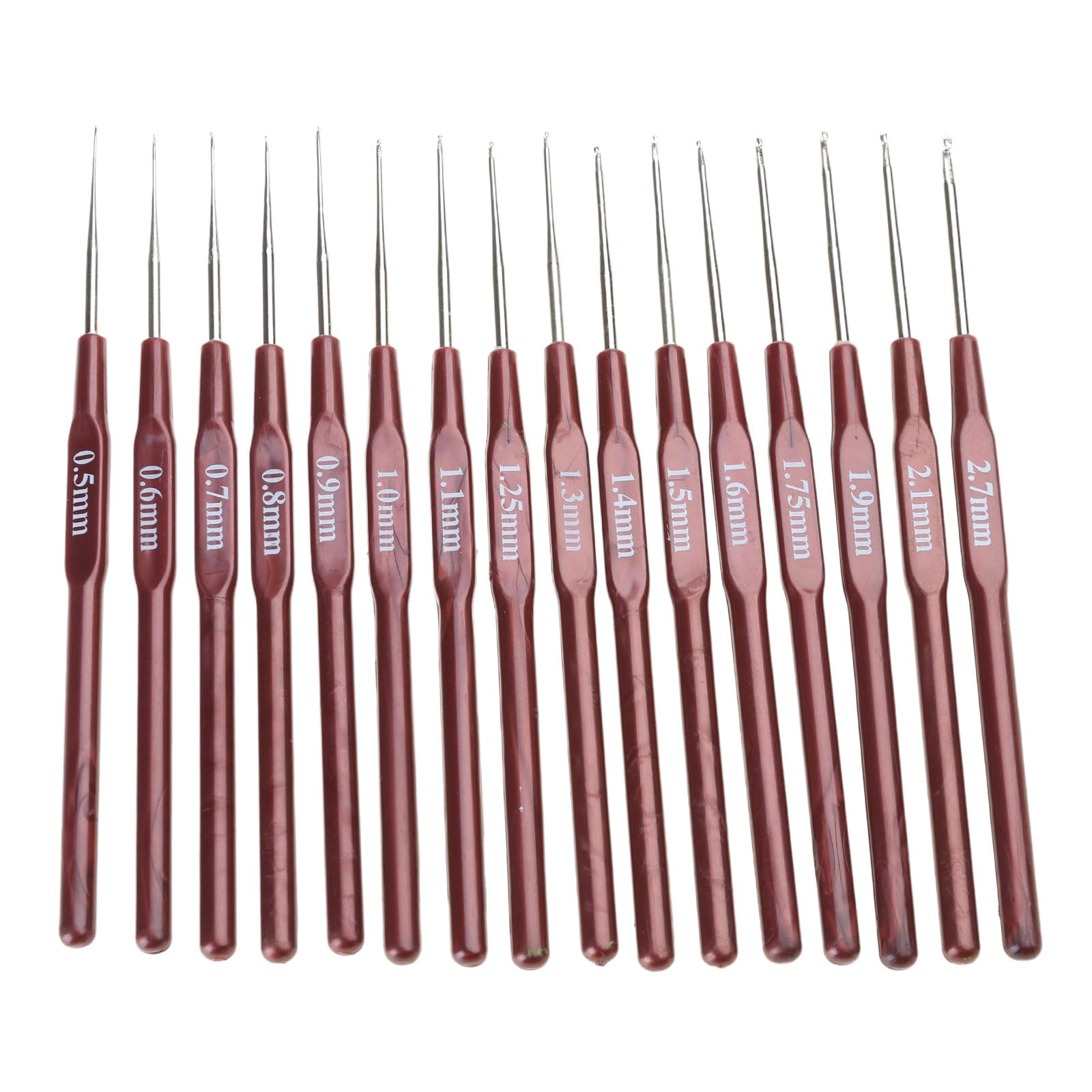 16pcs Crochet Hooks 0.5-2.7mm 16 Sizes Hook Needle Making Crochet Braids Knitting Weaving Needle Tools for Beginner Hooks