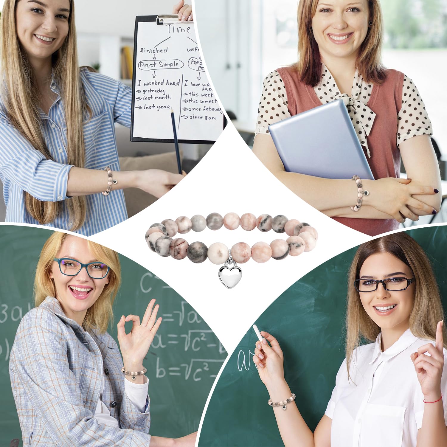 Cadeau Atsem Maitresse D'école Maitre - Merci Atsem Cadeau Maîtresse Fin D'année Retraite Noel,Bracelet Femme