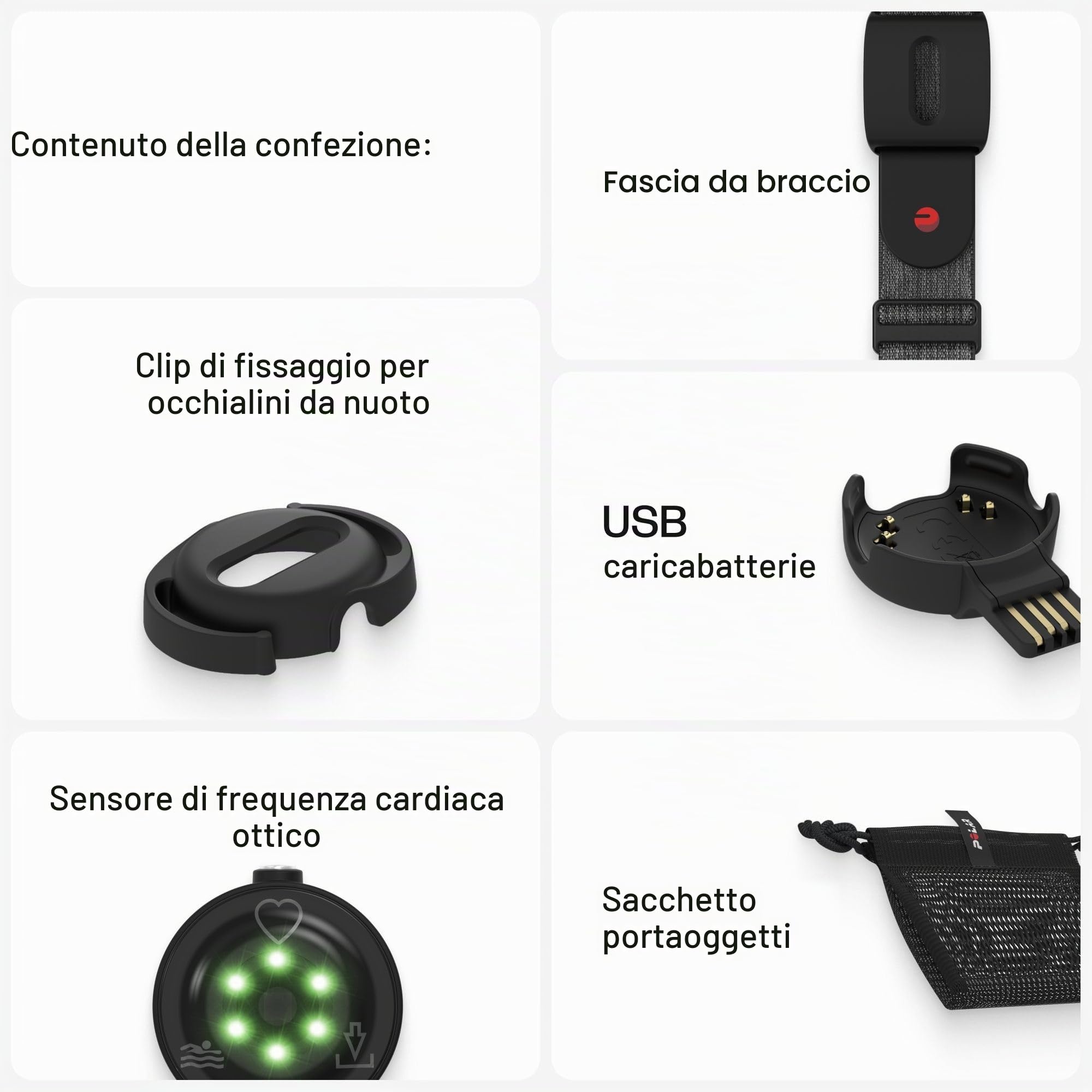 Polar Verity Sense Sensore Ottico di Frequenza Cardiaca Bluetooth & ANT+ | Modalità nuoto, Memoria interna, ANT+ & Dual Bluetooth, Compatibile con Peloton & Zwift
