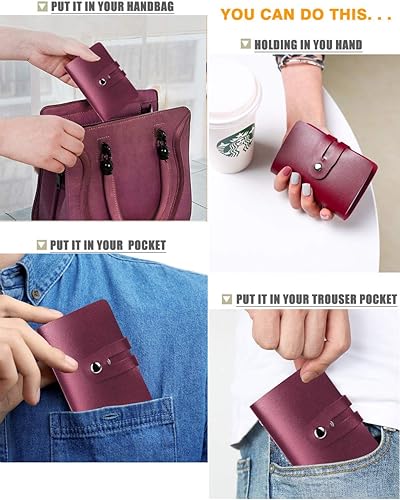 Miniatura 5 de Soporte para tarjetas de crédito RFID, estuche para tarjetas de visita con 26 ranuras para tarjetas, Rojo -, Classic