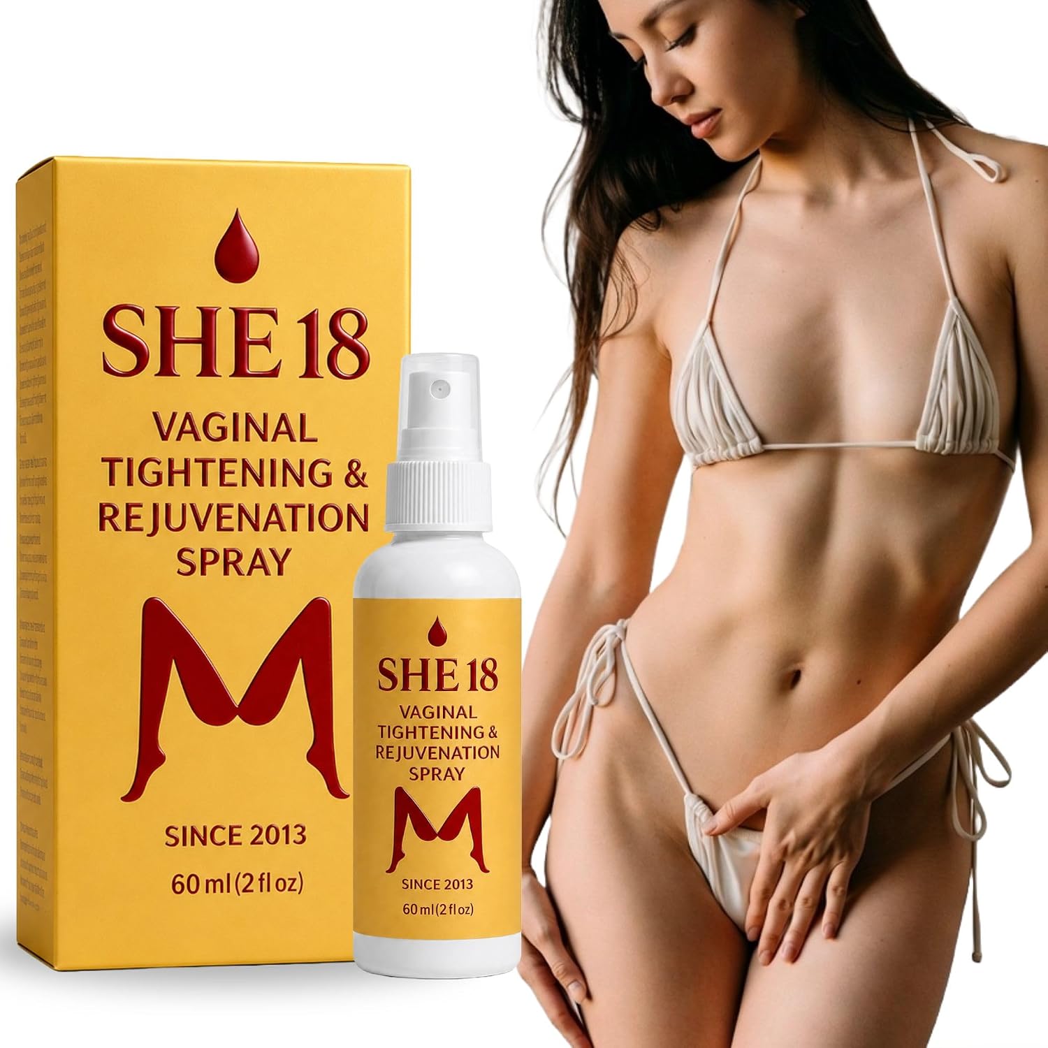 SHE18 Yoni Vaginal Tightening Spray (Oil Cream Gel) Vaginal Rejuvenation & Vagina Moisturizer for Dryness - Vaginal Tightener Tighten Gel or Cream
