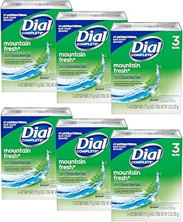 Mountain Fresh Antibacterial Deodorant Bar Soap 3, 4 oz Soap Bars (Packs of 6)