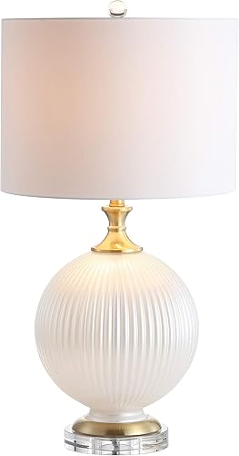 JONATHAN Y JYL2074B Lucette - Lámpara de mesa LED de cristal y cristal de 26.5 pulgadas, lámpara de mesita de noche para dormitorio, sala de estar,