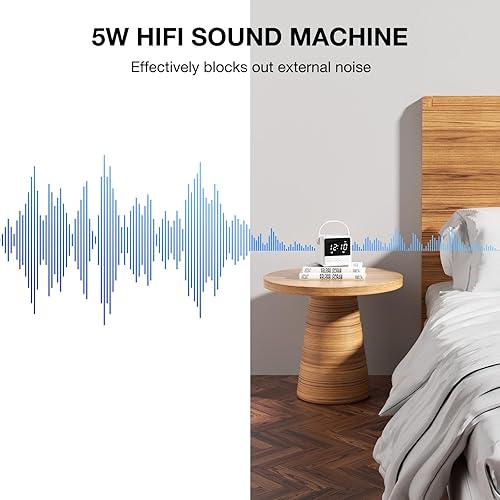 Miniatura 6 de Máquina de sonido de ruido blanco LEICEX máquina de sonido para dormir, sonido estéreo fuerte de 5 W, 15 sonidos sin bucle, temporizador de apagado