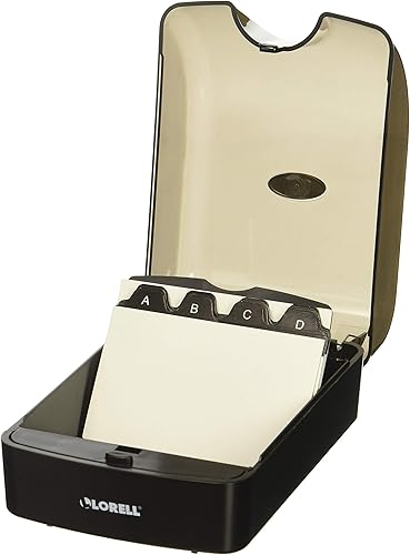 Miniatura 4 de Lorell - Archivo de tarjetas de escritorio, capacidad para 350 tarjetas, color negro transparente