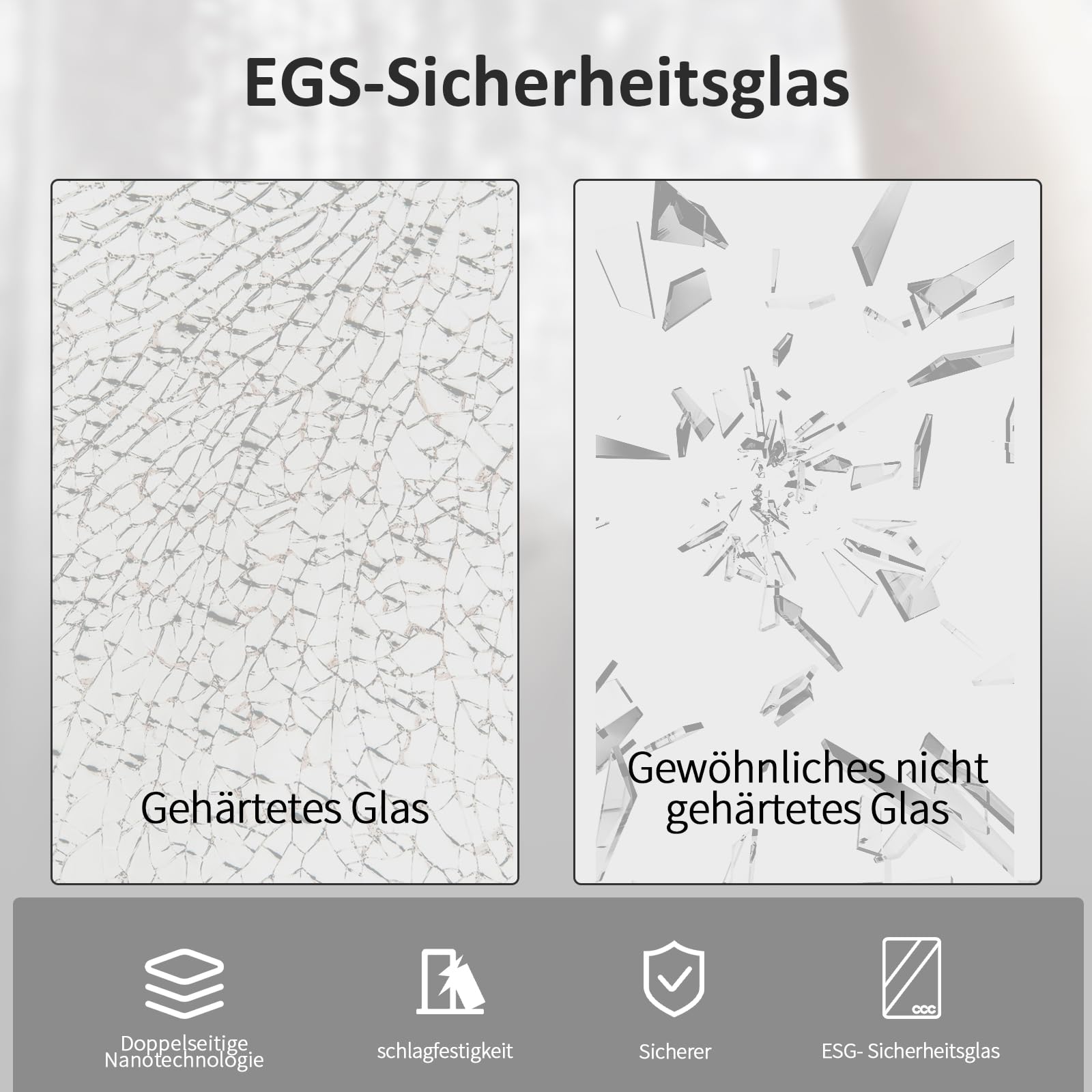 Baode Duschkabine Eckeinstieg 80x80 cm, Doppel Schiebetür Duschabtrennung 6mm ESG Glas, Höhe 185cm Duschtür(Schwarz)