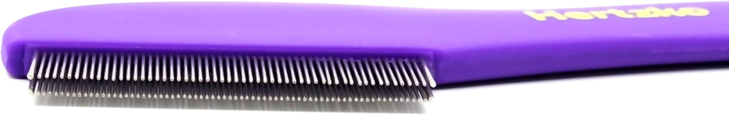 Comb with Double Row of Teeth By Hertzko – Double Row of Closely Spaced Metal Pins Removes Debris from Your Pet’s Coat - Suitable For Dogs And Cats : Pet Supplies