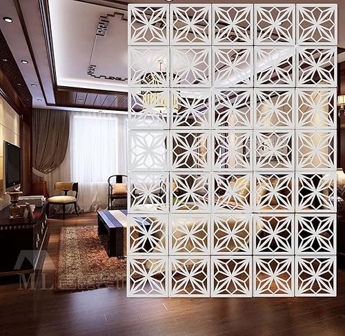 Miniatura 4 de Divisor blanco para colgar habitaciones, 12 piezas de paneles de madera y plástico para bricolaje, divisores de pared para decoración de habitación