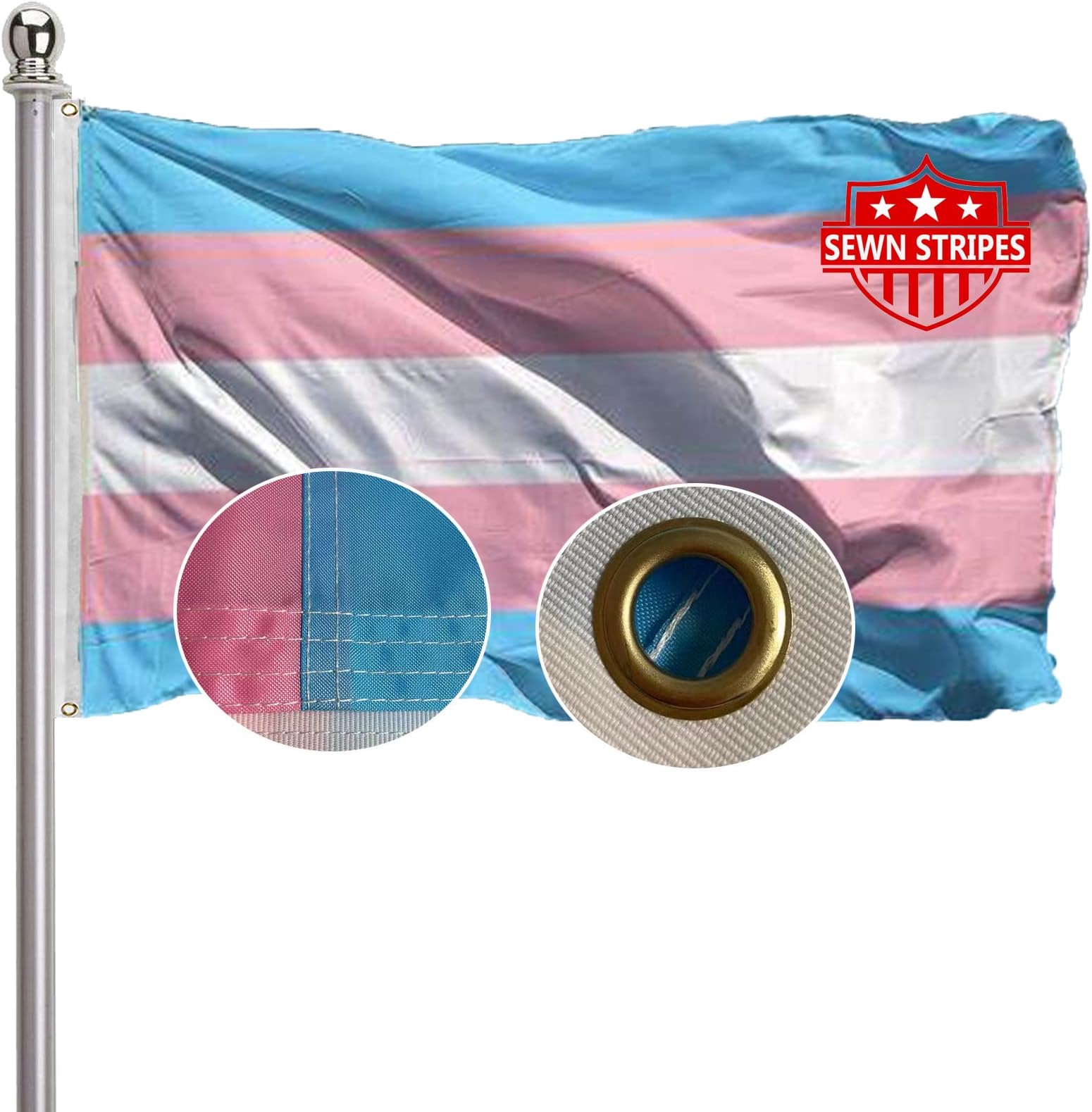Amazon.com: Transgender Trans Pride Flag 3x5 Outdoor Gay Flag Vibrant ...