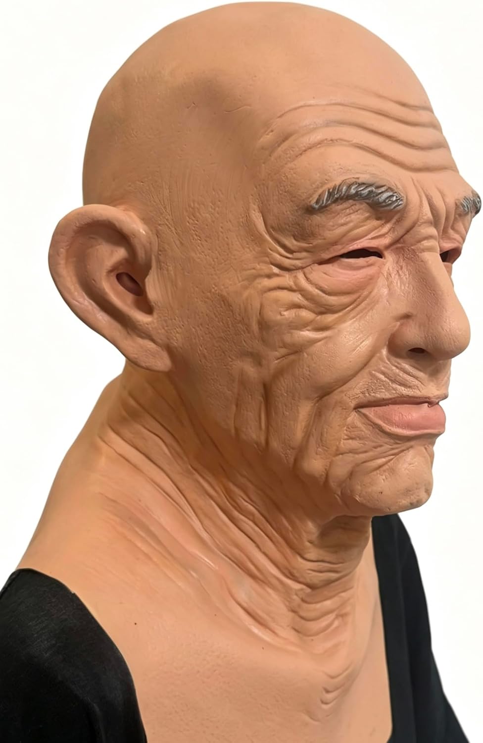 Monisorly Old Man Mask Bald Man Humen Face Masks Wrinkle Full Head Mask Halloween Masquerade Costume Props