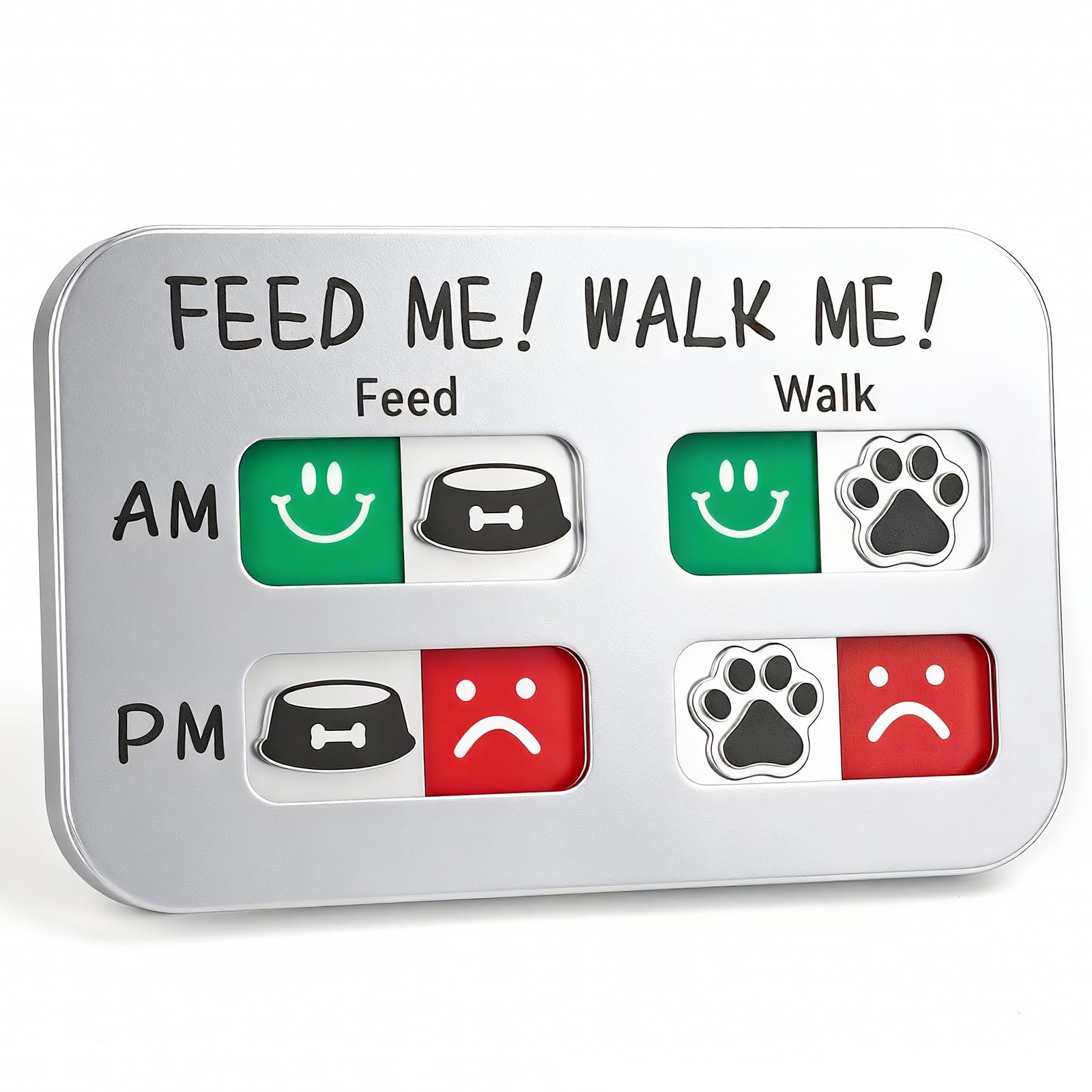 YAUYIK Dog Feeding Reminder, Puppy Feeding Schedule Chart, AM/PM Daily Indication Chart Feed/Walk Your Pets, Helps You to Track Pet Feeding & Walking