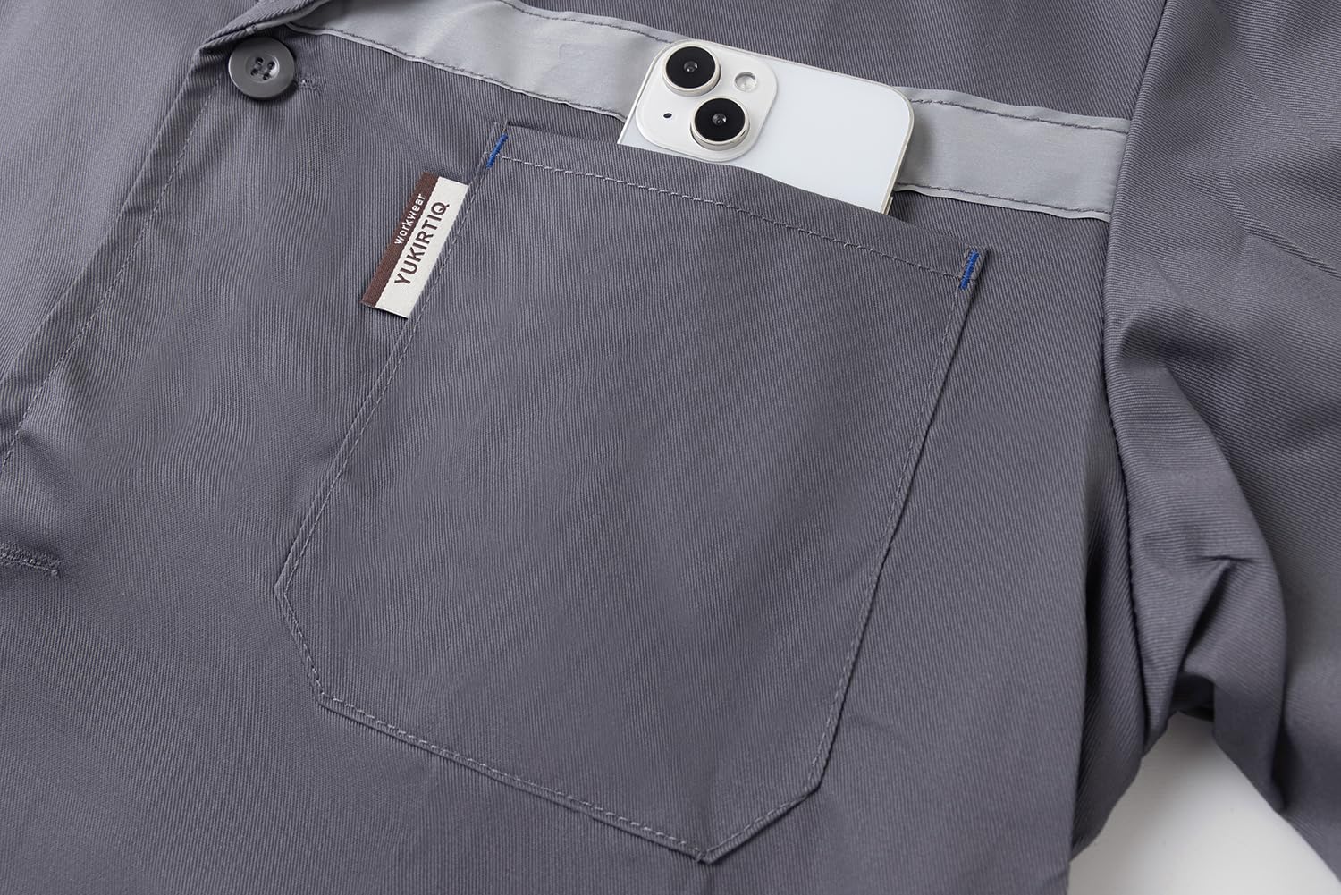 Męski płaszcz magazynowy warsztat fartuch laboratoryjny ogrodnictwo płaszcz fabryczny robocze smocks garaż fabryka kurtka robocza, szary, XXL