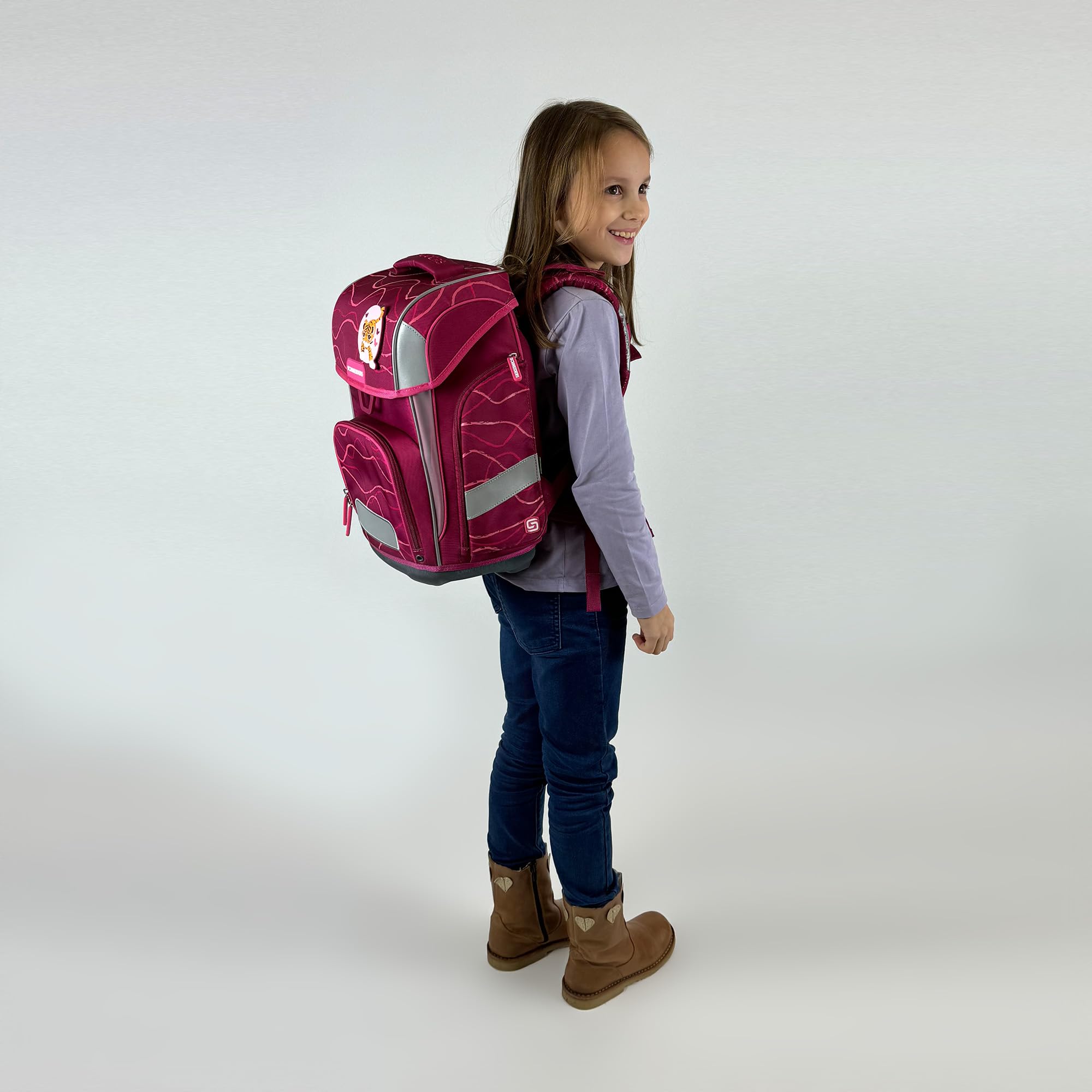 Schneiders Ergolite Cute Vibes Mädchen Schultasche - 9-teiliges Set, Orthopädisch geprüft, mit LED-Leuchtstäben, nachhaltig & ergonomisch
