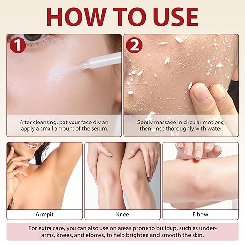 Miniatura 9 de Ampolla exfoliante de arroz negro y arroz blanco peeling Glow 3.4 fl oz, 2 piezas de suero facial de arroz blanco y negro, exfoliante suave para