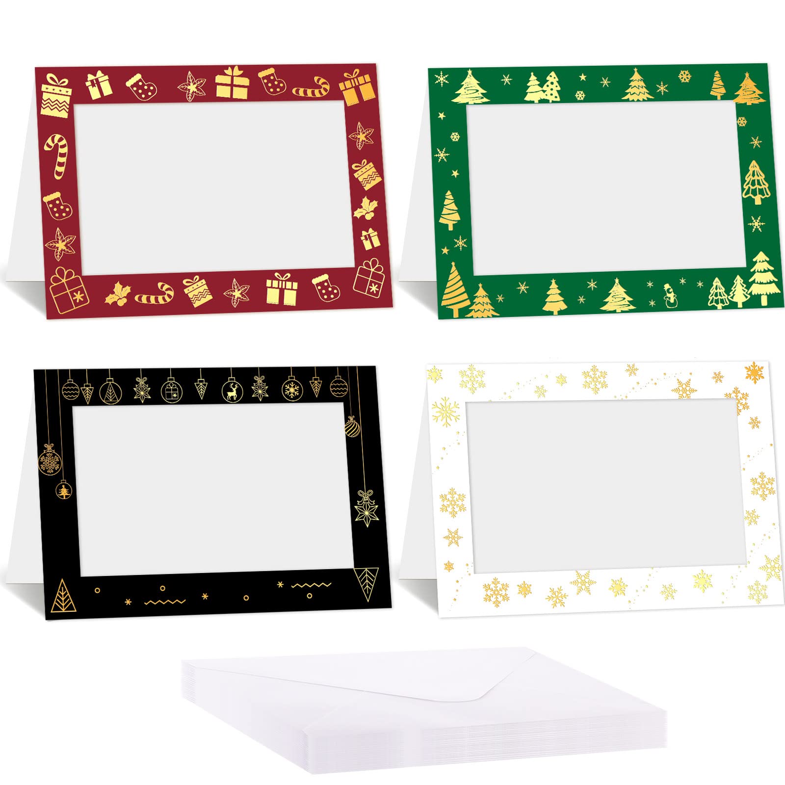 Tarjetas de marco de fotos de Navidad con sobres