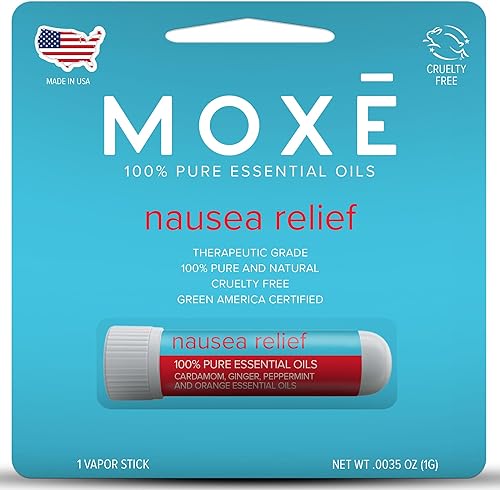 MOXE Palitos inhaladores nasales para náuseas, mezcla de aceites esenciales totalmente naturales, jengibre, cardamomo, menta, naranja dulce,