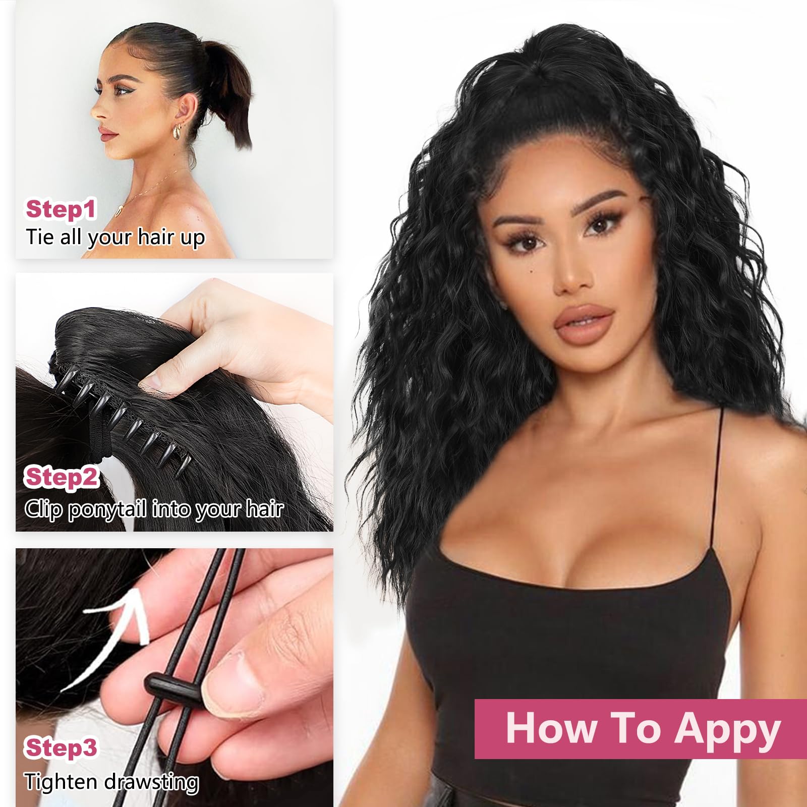 Ponytail Extension, 18 Inch Black Brown Claw Clip Ponytail Extensions Amazon.com : BARSDAR Claw Clip Ponytail Extension - 18 Inch  main image 2