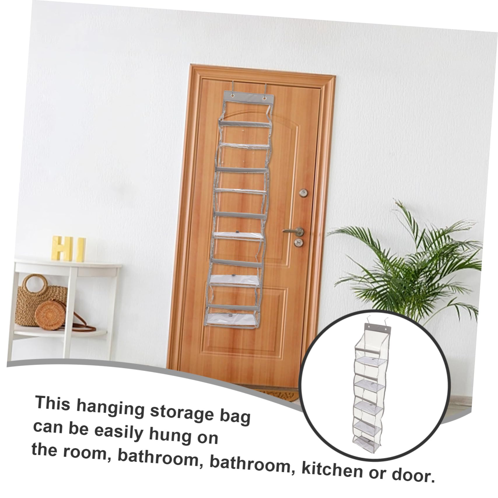 UKCOCO Organizador De Zapatos Colgante Bolsa De Almacenamiento Colgante Oxford y Pvc Diseño Elegante Para Puerta
